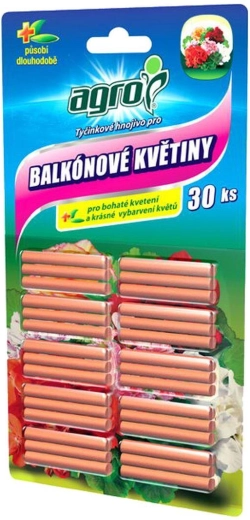 Paličasto gnojilo za balkonsko cvetje AGRO, 30 kos
