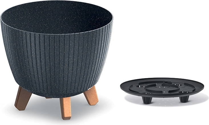 Cvetlični lonec Lamia Eco Wood antracit 23,2 cm