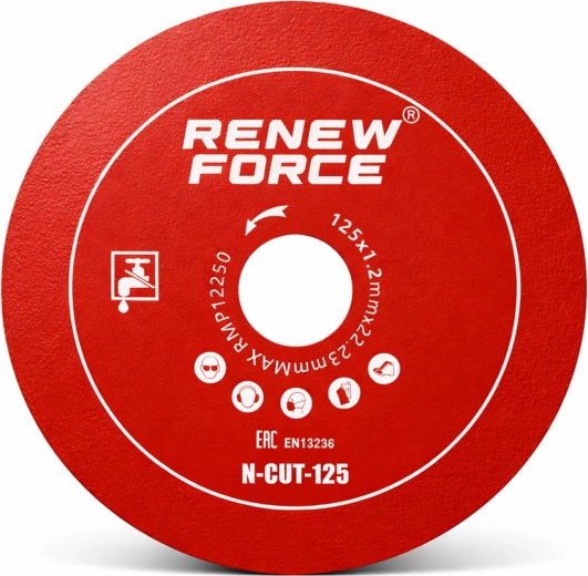 Diamantni kolut za beton Renew Force n-cut-125 125 mm za brušenje in natančno rezanje – 1 kos