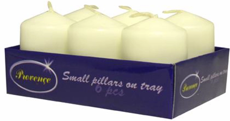 Set belih valjastih sveč 6 kosov 3,8 × 5,5 cm