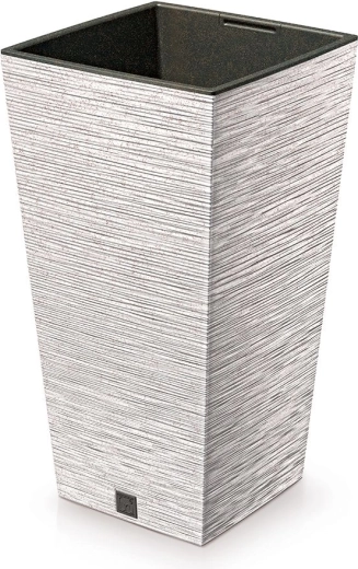 Cvetlični lonec Furu Square Eco Wood z vložkom 30 cm – bela