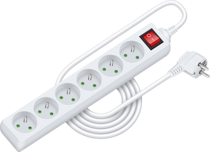 Retlux Extension Lead with Switch, 6 Sockets, 3 m