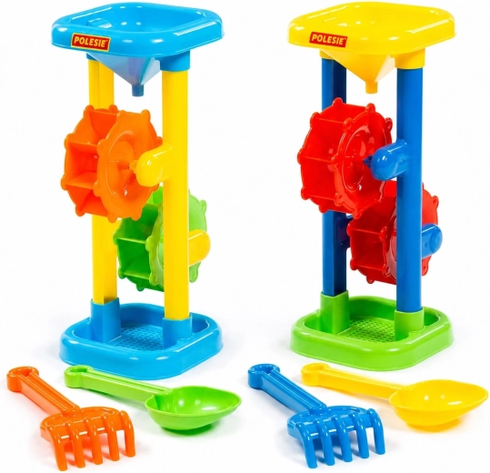 Children’s sand and water mill with shovel and rake