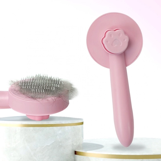 Krtača za odstranjevanje pasjih ali mačjih dlak - rožnata