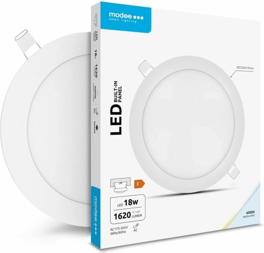 Okrogla LED plošča 18 W hladno bela MODEE LIGHTING