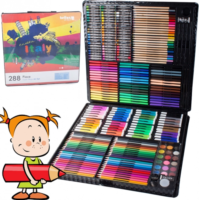 Umetniška slikarska set v kovčku 288 kos