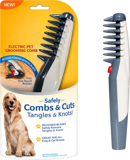 Electric brush and coat comb for dog and cat – 1 piece