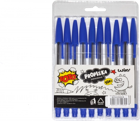 Enkratni kemični svinčniki TOTO - modra tinta, 10 kosov