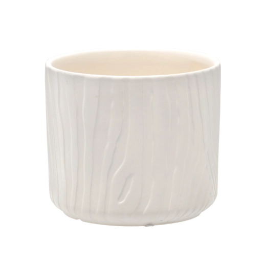 Keramični okrasni lonček za rože bel mat 19,5 × 19,5 × 17 cm