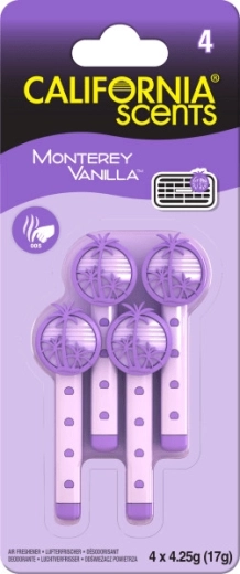 California Scents Vent Stick Monterey Vanilla – dišeče paličice za zračne reže (4 kosi)