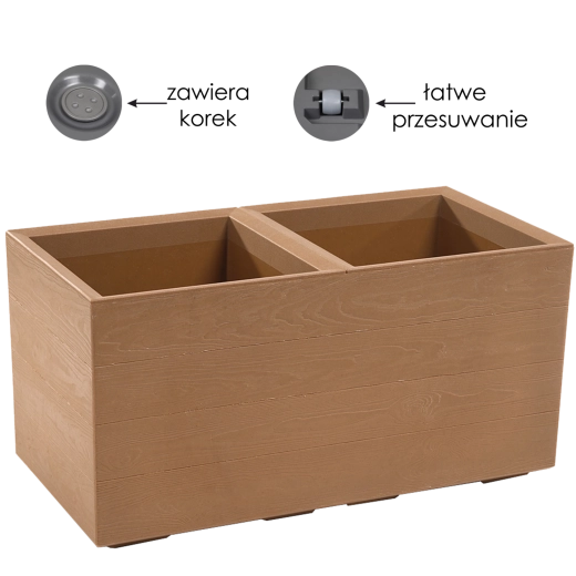 Cvetličnik Karo Eco Wood 80 × 40 × 40 cm, naravni les