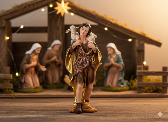 Figura pastirja za jaslice 70 cm iz poliresina