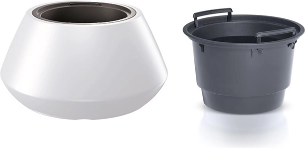 Lonec z vložkom 58,2 cm – bel okrogel plastičen lonec za notranjo in zunanjo uporabo