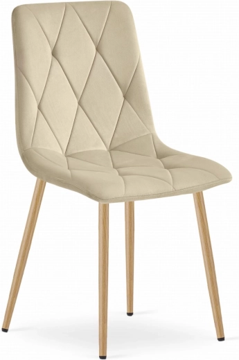 Bežni oblazinjeni žametni jedilni stol s prešitjem