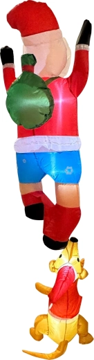 Napihljivi Božiček z jelenom 1,8 m z LED osvetlitvijo