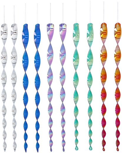 Set 10 odbojnih spiral proti pticam 50 cm – mešanica barv