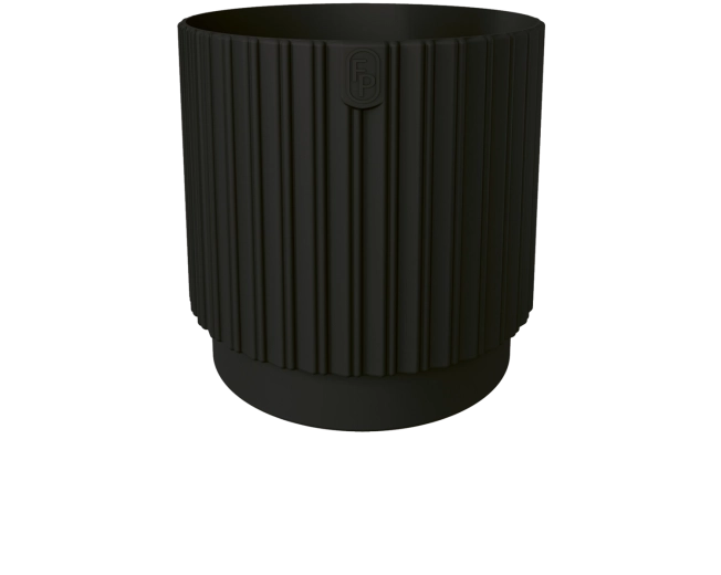 Cvetlični lonček MIKA Cyli Petit ECO Recycled 14 cm – črn