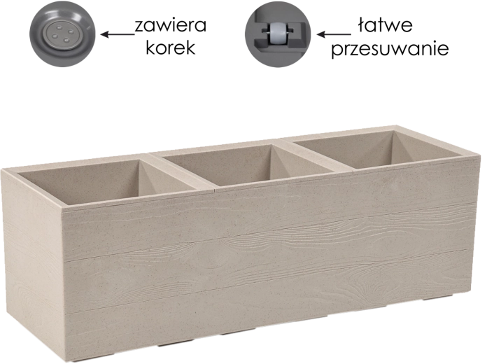 Cvetličnik Karo 90 × 30 cm Coffee Latte na kolescih