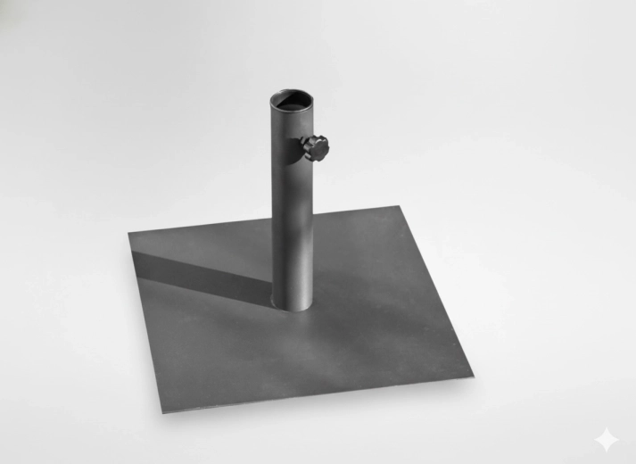 Kovinsko stojalo za senčnik 40 × 40 cm, sivo