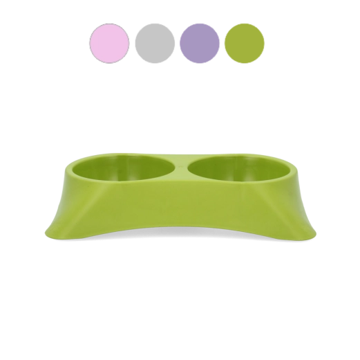 Dvojna posoda za pse in mačke 2 × 0,25 l iz odporne plastike