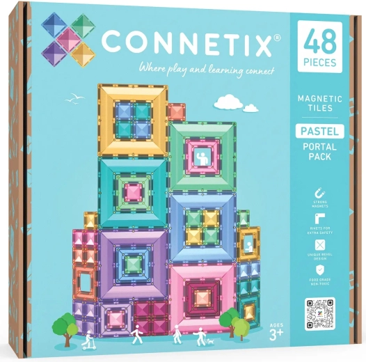 Connetix Pastel Portal Pack – kreativne magnetne sestavljanke, 48 kosov