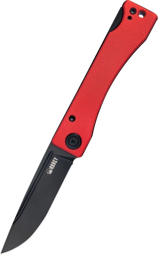 Kubey Akino pocket knife 7.7 cm Blackwash red G10