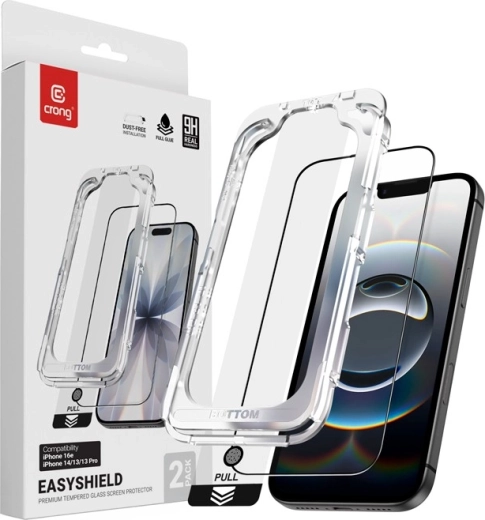 Zaščitno kaljeno steklo EasyShield 2‑Pack za iPhone 16e / iPhone 14 / iPhone 13 / iPhone 13 Pro (2 kosa)