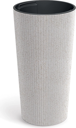 Cvetlični lonec Lamia Slim Eco Wood 25 cm bel