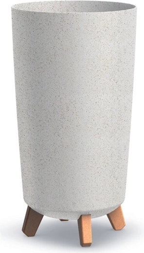 Cvetlični lonec Gracia Tubus Slim Eco Wood 19,5 cm – bel