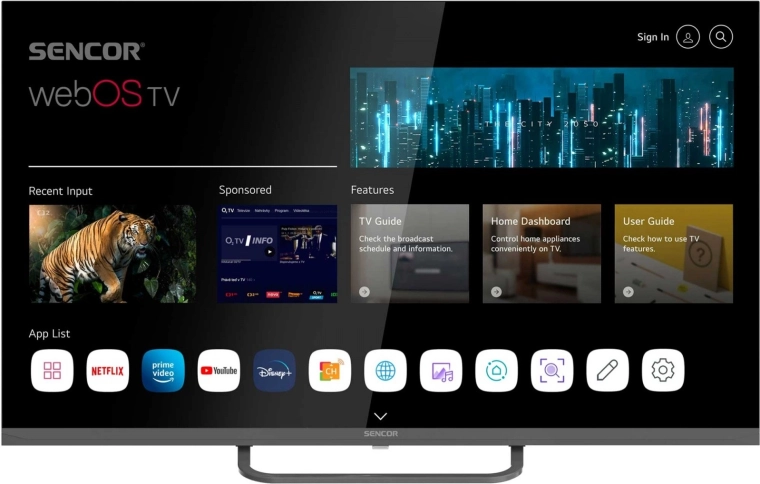 Sencor LED televizor 32" Smart webOS z Wi‑Fi in Bluetoothom