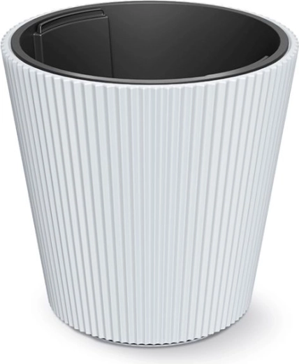 Cvetlični lonec z vložkom Milly 34,9 cm bel