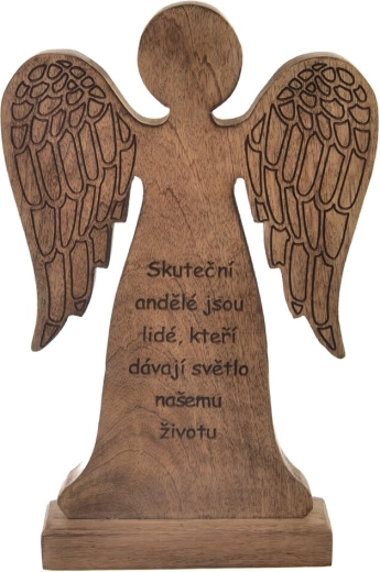 Leseni angel iz mangovega lesa Pravi angeli