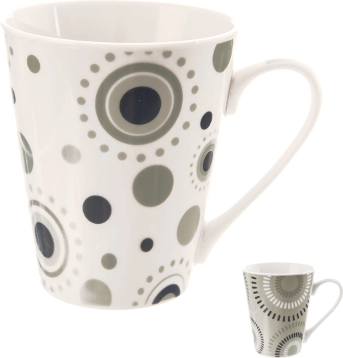 Porcelanasta skodelica krogi 0,35 l – mešanica dekorjev