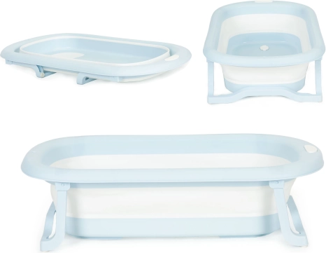 Otroška zložljiva turistična banjica z odtokom, siva