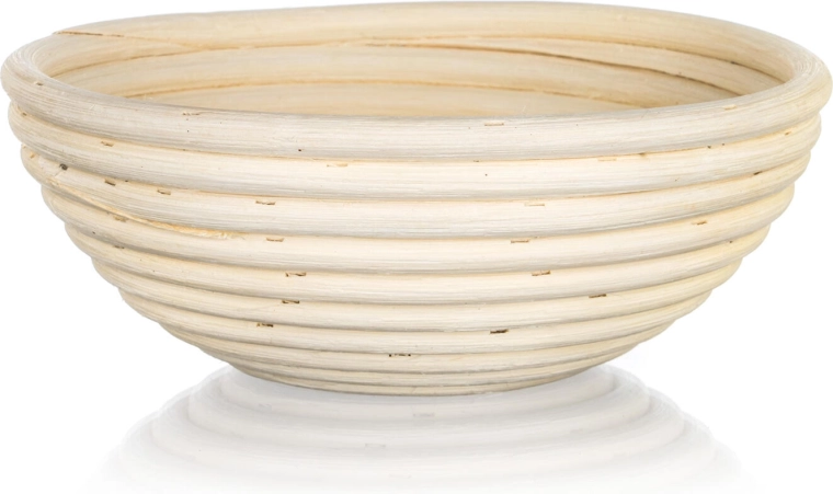 Okrogla košarica za vzhajanje kruha 21 cm z dekorjem deteljice