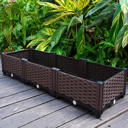 Modularni vrtni korito za rože in zelenjavo 120 × 40 × 22 cm, rjavo