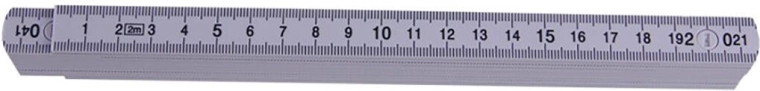Zložljiv plastični meter, 2 m, bel