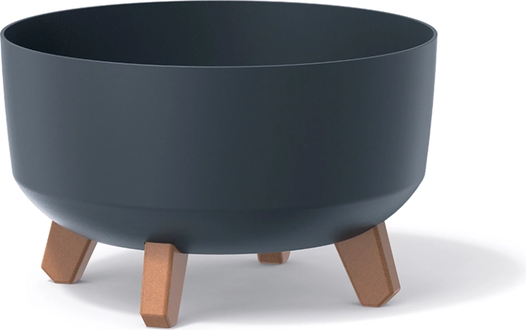 Cvetlični lonec Gracia Low 38 cm antracit z nožicami in drenažno vložko