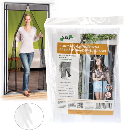 Magnetno protiinsektno omrežje za vrata, belo