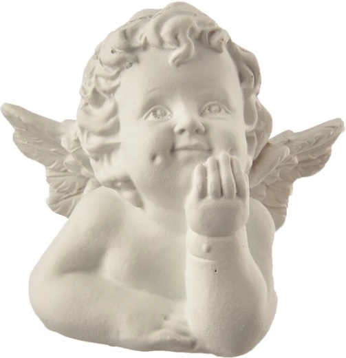 Keramični angel bel 9 × 5 × 8 cm