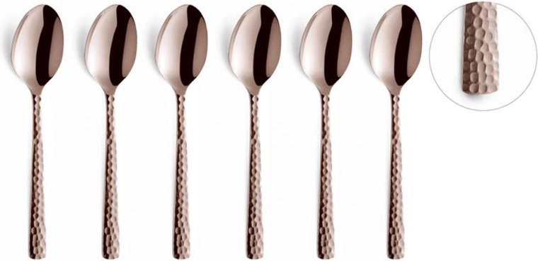 Nerjaveče mokka žličke Amefa Felicity, 6 kosov, rožnate