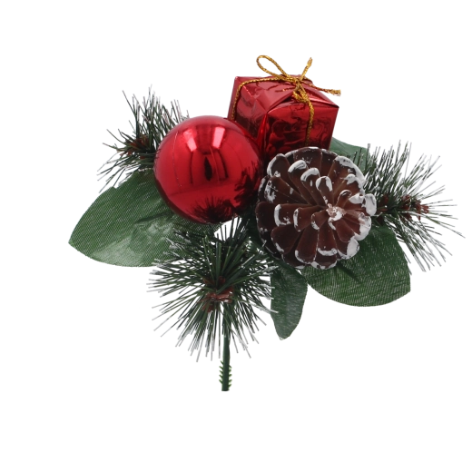 Rdeča božična okrasna vejica 18 cm