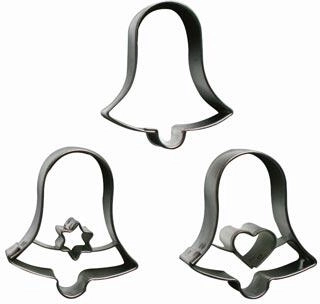 Set modelčkov za piškote – zvonček, 3 deli, nerjaveče jeklo