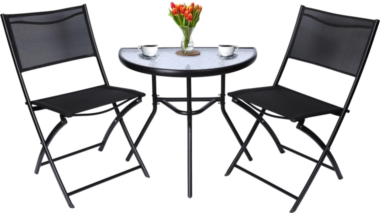 Foldable garden bistro set – table and 2 chairs