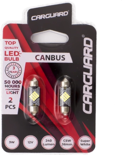 LED žarnica CARGUARD Canbus Sofit 39 mm C5W, 3 W