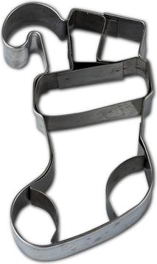 Modelček za piškote – nogavica, 7–8 cm, srebrno