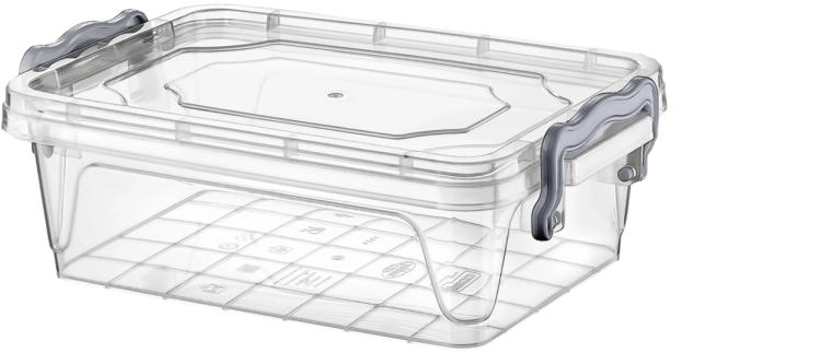 Plastični zaboj Multi Box 1,2 l s pokrovom in sponkami
