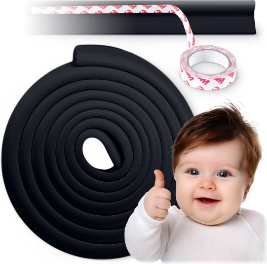 Zaščitni penasti trak za robove RICOKIDS, črn, 6 m