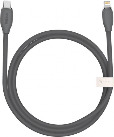 Baseus silikonski hitri polnilni kabel USB‑C na Lightning 20 W 1,2 m črn