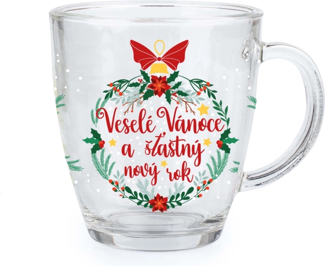 Steklen vrček Vesel božič 350 ml